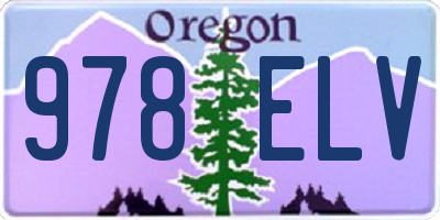 OR license plate 978ELV