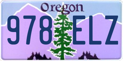 OR license plate 978ELZ