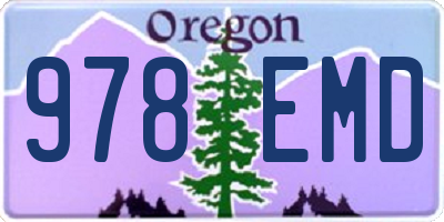 OR license plate 978EMD