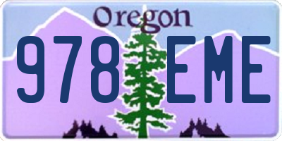 OR license plate 978EME