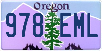 OR license plate 978EML