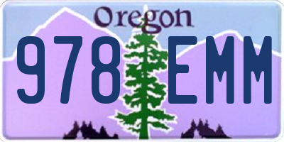 OR license plate 978EMM