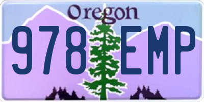 OR license plate 978EMP