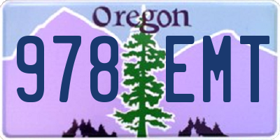 OR license plate 978EMT