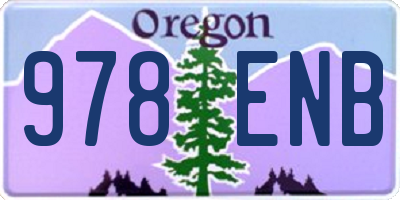 OR license plate 978ENB