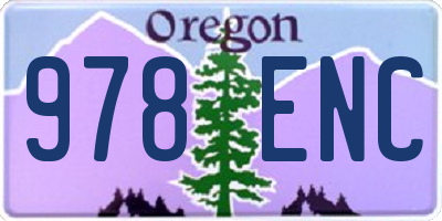 OR license plate 978ENC