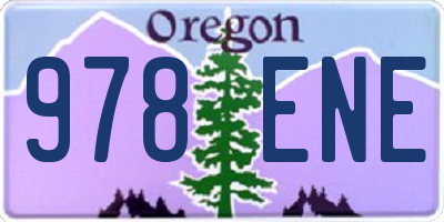 OR license plate 978ENE