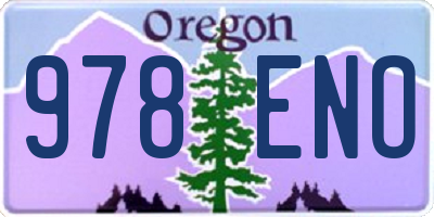 OR license plate 978ENO