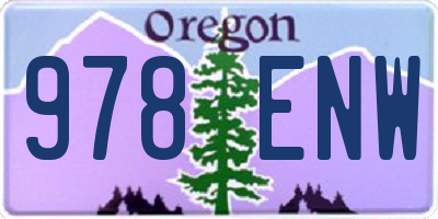 OR license plate 978ENW