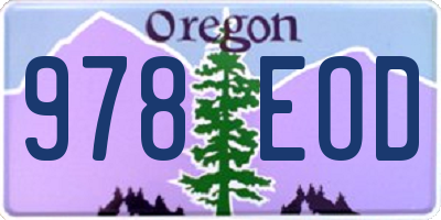 OR license plate 978EOD