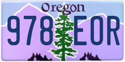 OR license plate 978EOR
