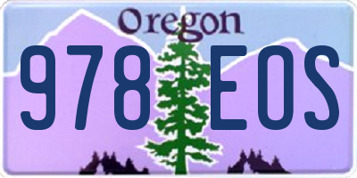 OR license plate 978EOS