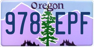 OR license plate 978EPF