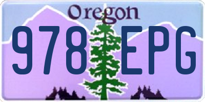 OR license plate 978EPG