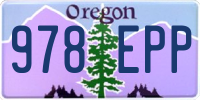 OR license plate 978EPP