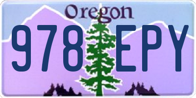 OR license plate 978EPY