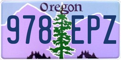 OR license plate 978EPZ