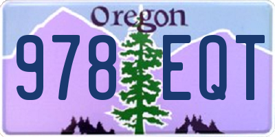 OR license plate 978EQT