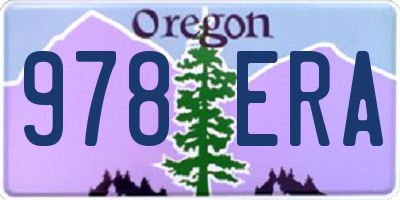 OR license plate 978ERA