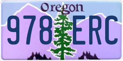 OR license plate 978ERC