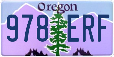 OR license plate 978ERF