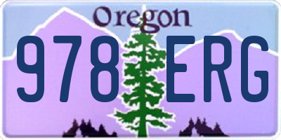 OR license plate 978ERG