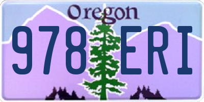 OR license plate 978ERI