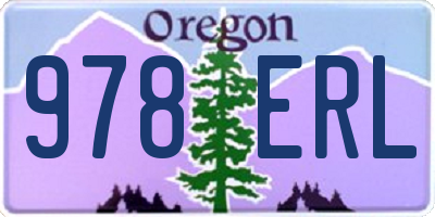 OR license plate 978ERL
