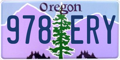 OR license plate 978ERY
