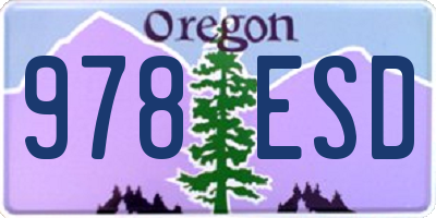 OR license plate 978ESD