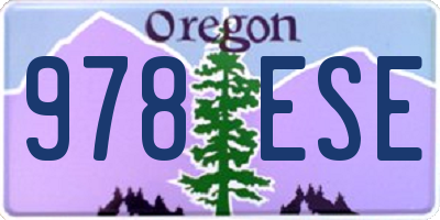 OR license plate 978ESE