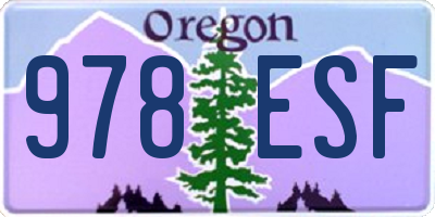 OR license plate 978ESF