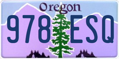 OR license plate 978ESQ