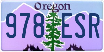 OR license plate 978ESR