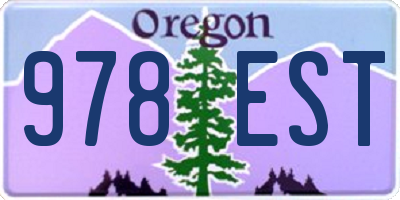 OR license plate 978EST
