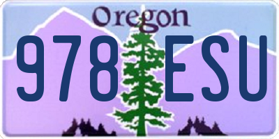 OR license plate 978ESU