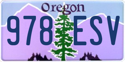 OR license plate 978ESV