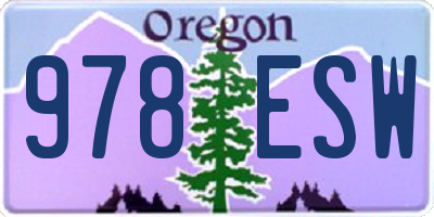 OR license plate 978ESW