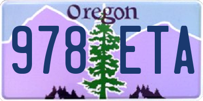 OR license plate 978ETA