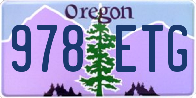OR license plate 978ETG