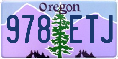 OR license plate 978ETJ