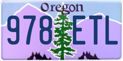 OR license plate 978ETL