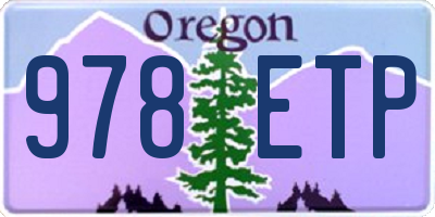 OR license plate 978ETP