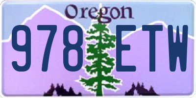 OR license plate 978ETW