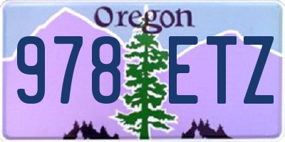 OR license plate 978ETZ