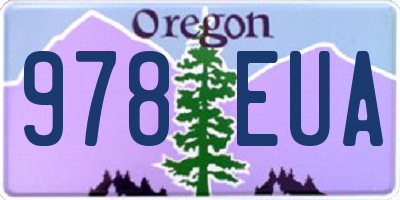 OR license plate 978EUA