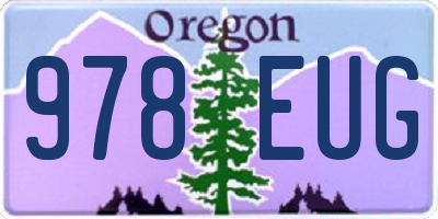 OR license plate 978EUG