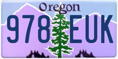 OR license plate 978EUK