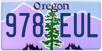 OR license plate 978EUL