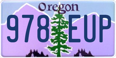 OR license plate 978EUP